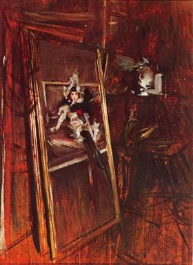 I maleratelieret med frøken Errazuriz - Giovanni Boldini