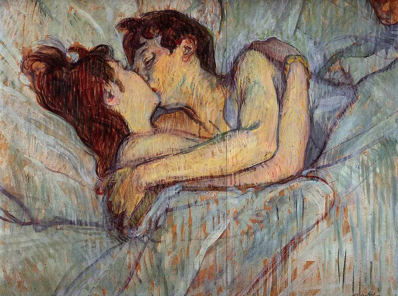 I sengen, kysset - Henri de Toulouse-Lautrec