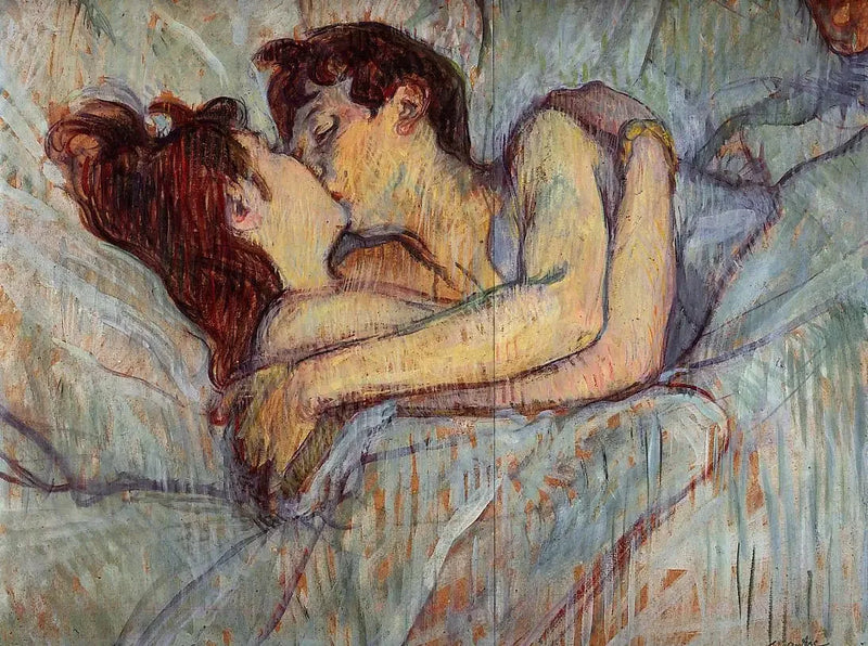 I sengen, kysset - Henri de Toulouse-Lautrec