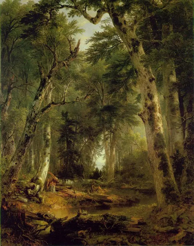 Dans les bois - Asher Brown Durand image 1 copie de tableau peinte à la main
