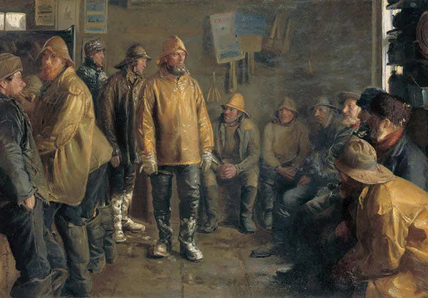 I et købmandsforretning, på en vinterdag hvor der ikke er fiskeri - Michael Peter Ancher
