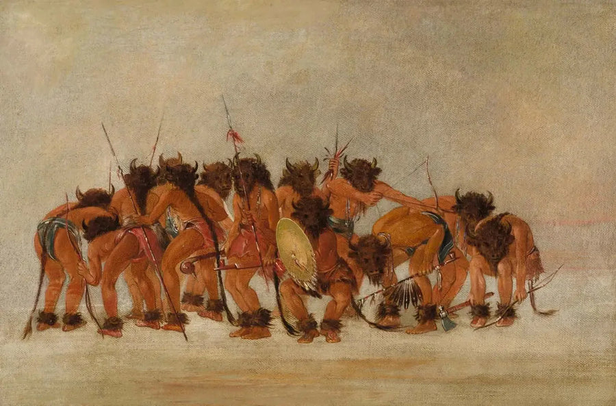 Bøffel dans, Mandan - George Catlin