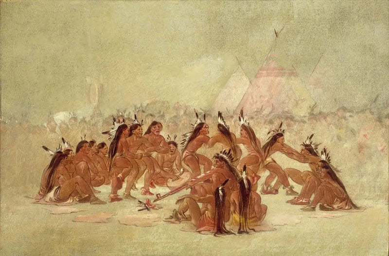 Dansens af calumet, Assiniboine - George Catlin