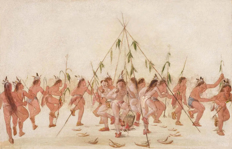 Danse du maïs vert, Hidatsa - George Catlin