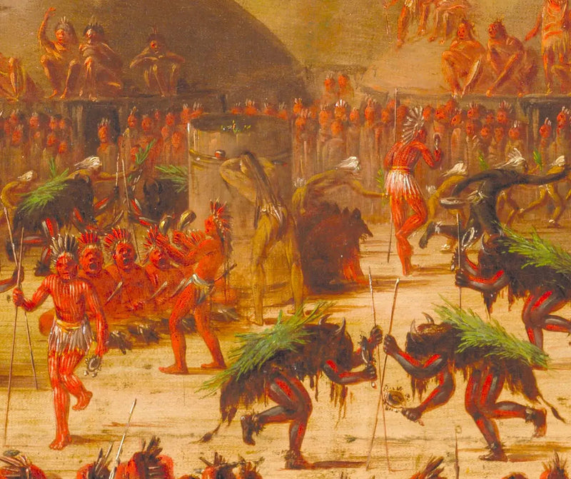 Tyrefægtning, Mandan-ceremoni O-kee-pa - George Catlin