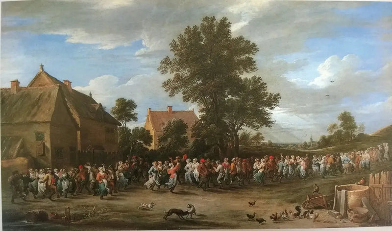 Danse du village med en folkemængde - David Teniers le Jeune