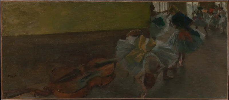 Dansere i øvelokalet med en kontrabas - Edgar Degas