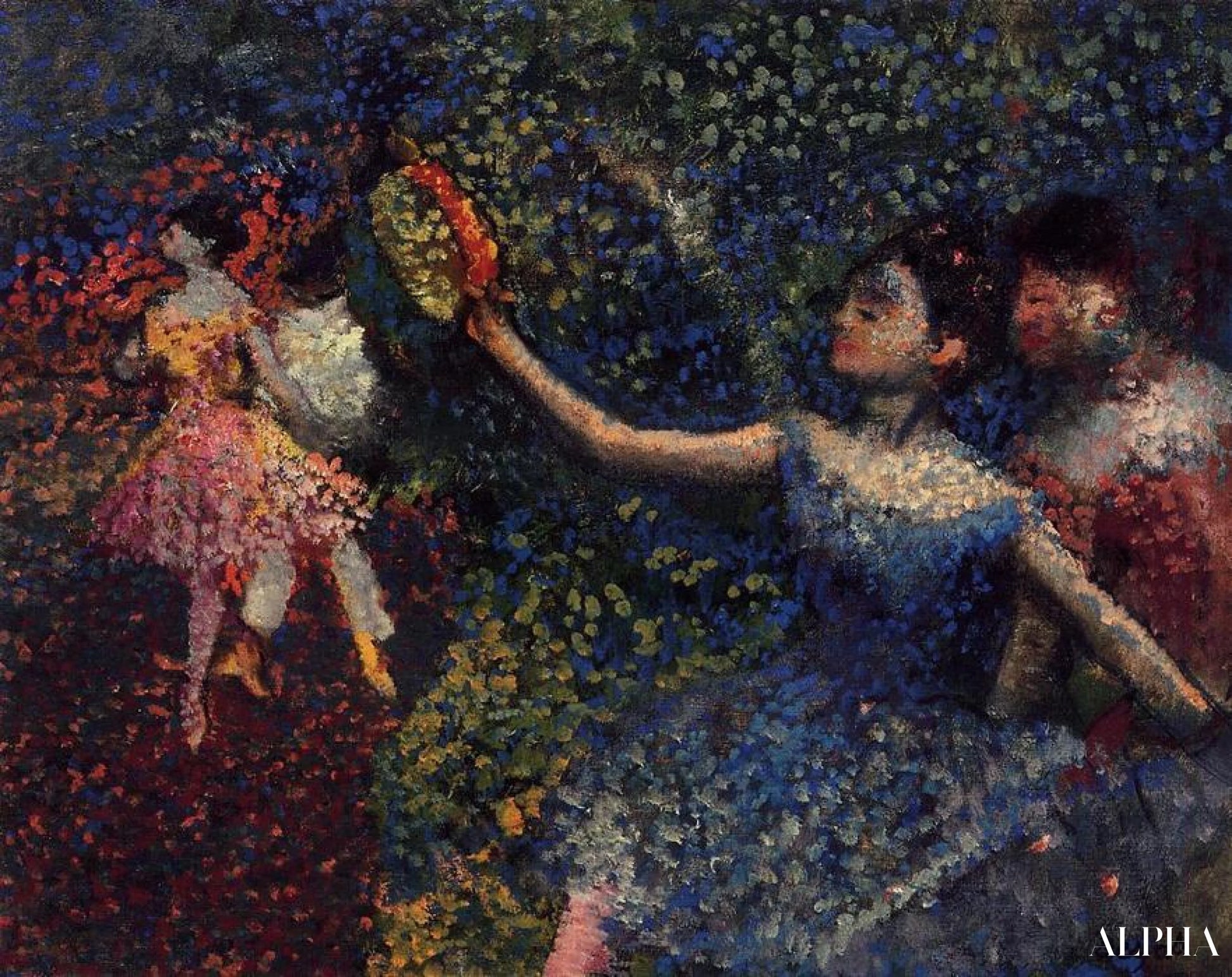 Danserinde med tamburin - Edgar Degas - Reproduktioner af malerier og højkvalitets malerier