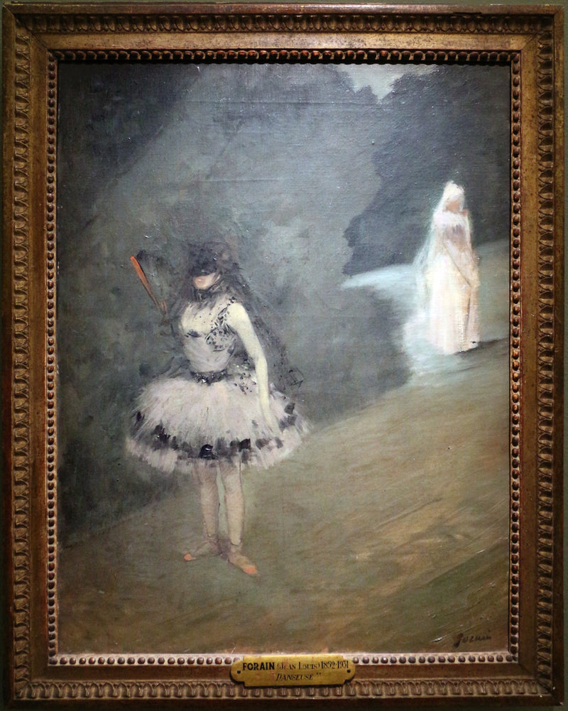 Dansepige stående bag en garderobe - Jean-Louis Forain