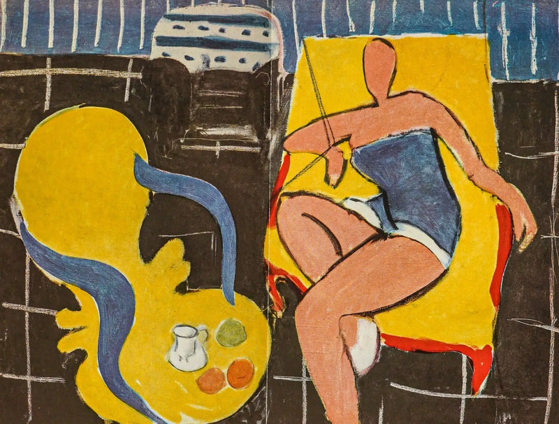 Danserinde, sort baggrund, rokoko stol - Henri Matisse