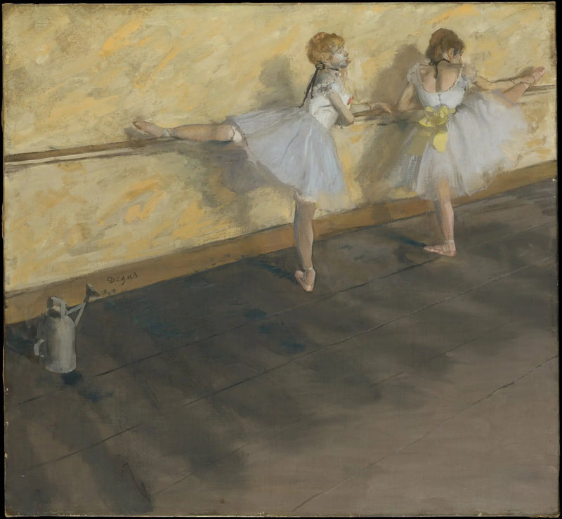 Dansende piger ved stangen - Edgar Degas