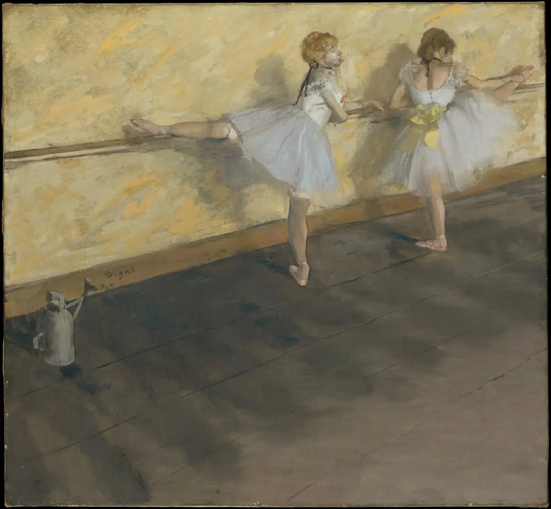 Dansende piger ved stangen - Edgar Degas