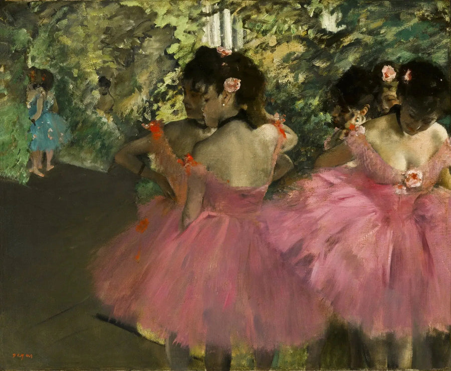 Dansende piger i rosa - Edgar Degas