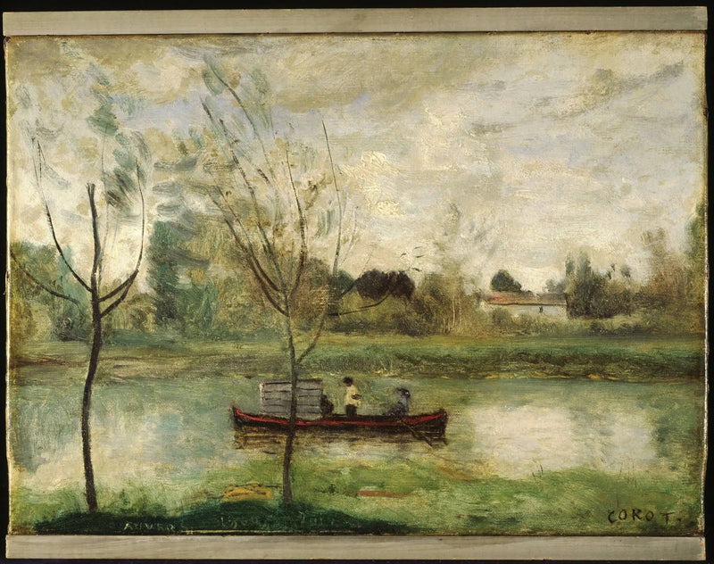 Daubigny arbejder på sit « Botin » nær Auvers-sur-Oise - Jean-Baptiste Camille Corot