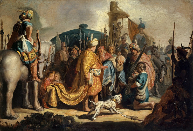 David præsenterer Goliaths hoved for kong Saul - Rembrandt