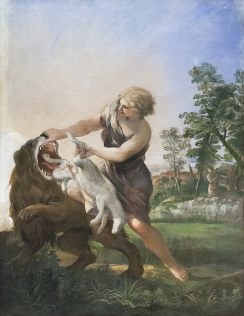 David dræber løven - Pietro da Cortona
