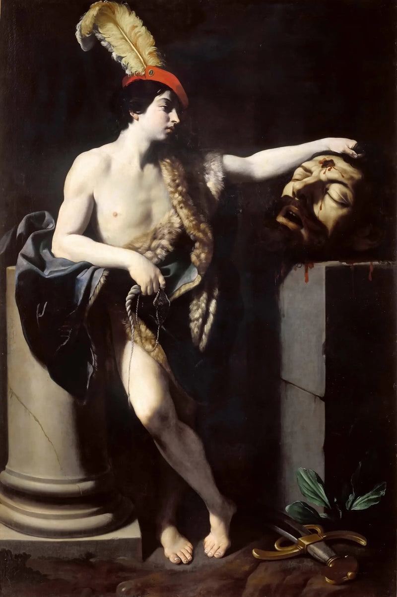 David sejrende Goliath. - Guido Reni