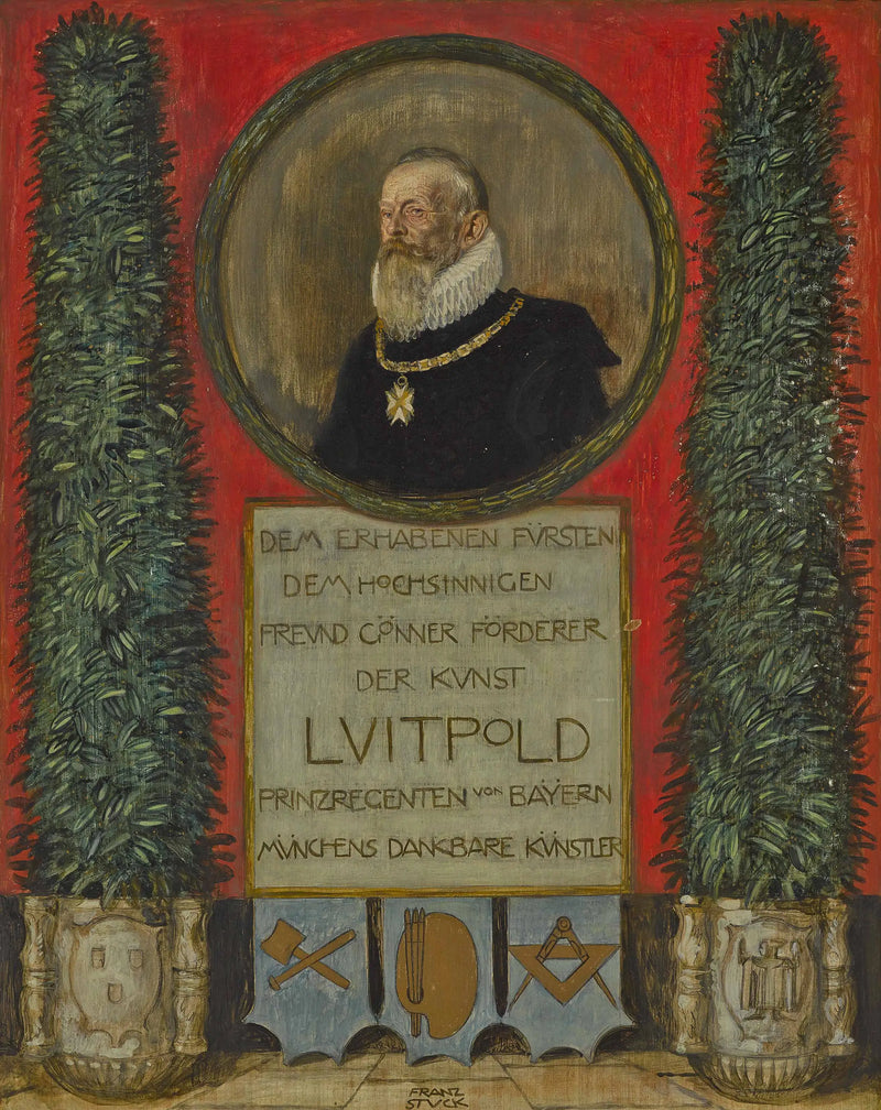 Dedikation af de munke kunstnere til prinsregent Luitpold af Bayern - Franz Von Stuck