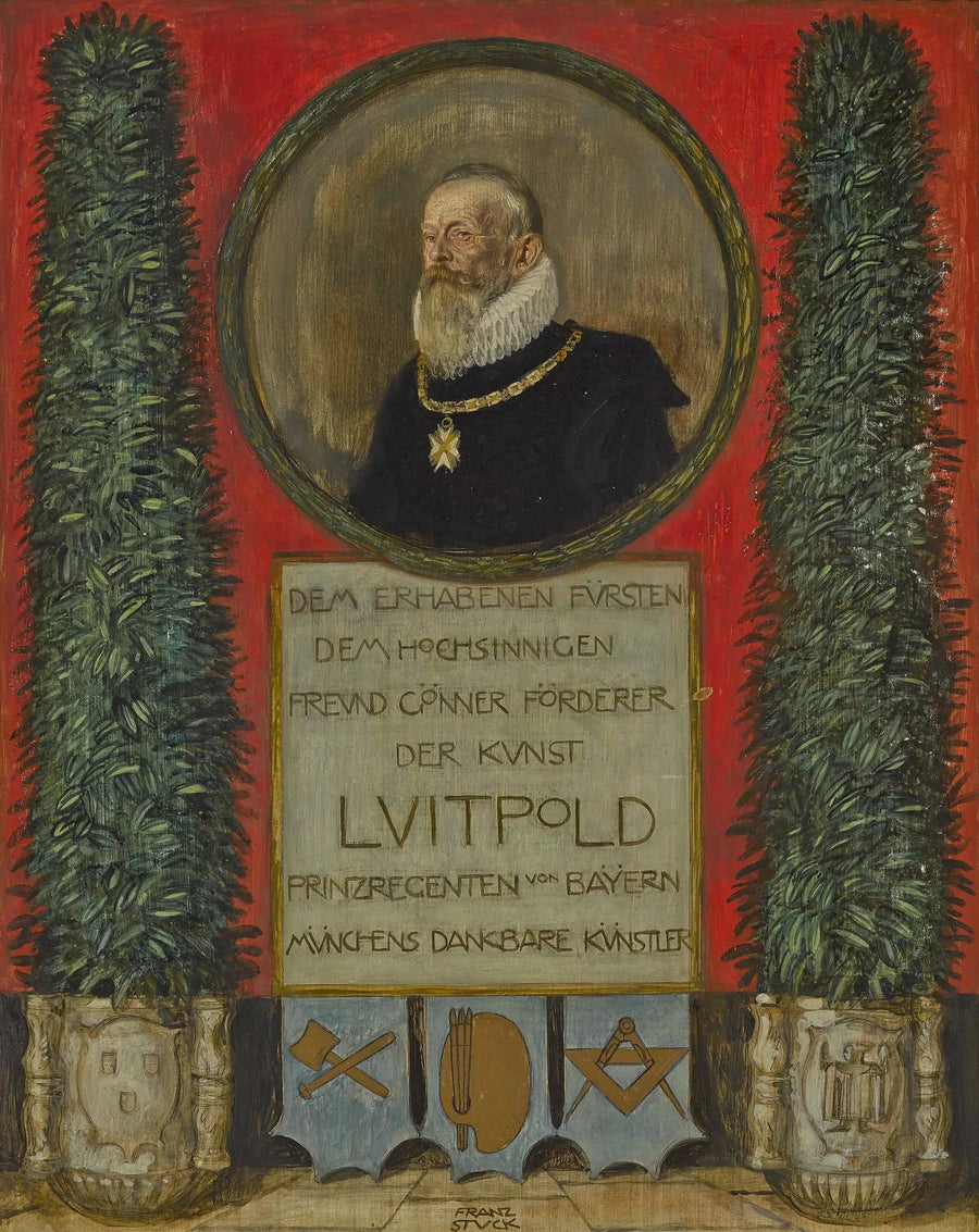 Dedikation af de munke kunstnere til prinsregent Luitpold af Bayern - Franz Von Stuck