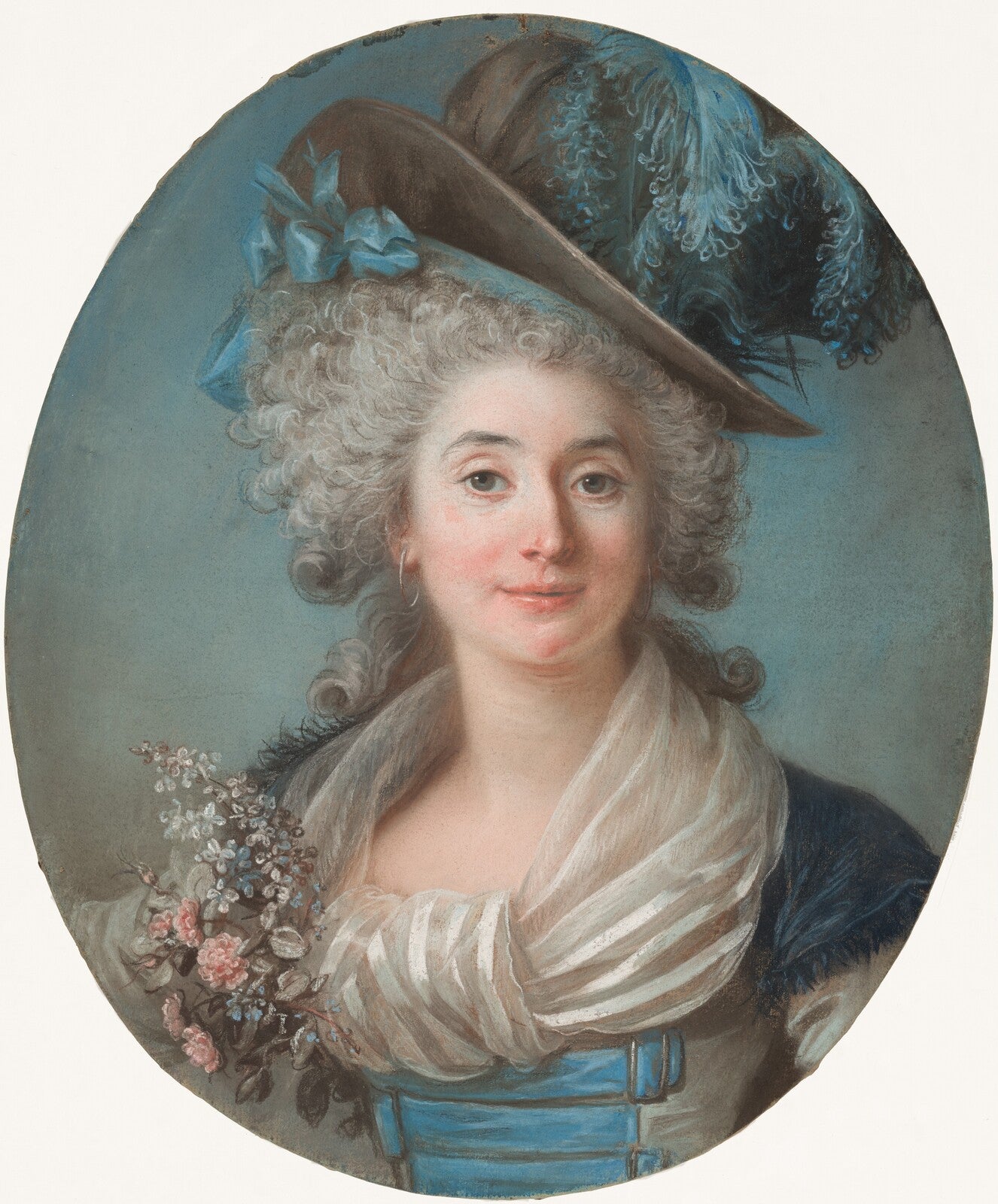 A Fashionable Noblewoman Wearing a Plumed Hat, Adélaïde Labille-Guiard, c. 1789 — pastel, National Gallery of Art