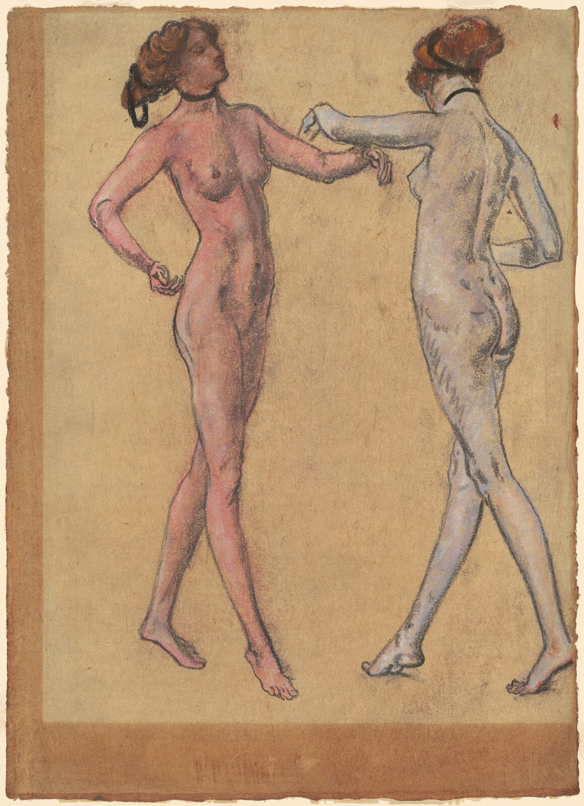 Two Views of a Dancing Nude, Arthur B. Davies, c. 1917-1928 — pastel, National Gallery of Art