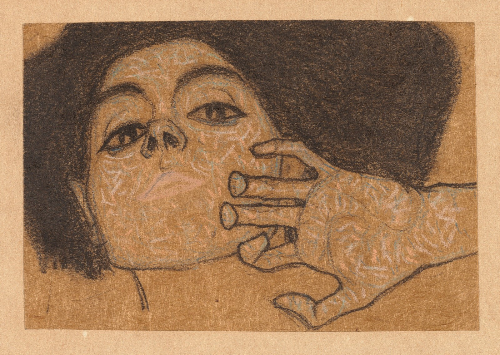 Head of a Woman, Egon Schiele, 1908 — pastel, National Gallery of Art