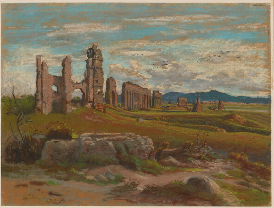 The Aqua Claudia in the Roman Campagna - Félix-Hippolyte Lanoüe