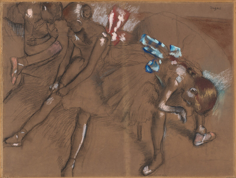 Three Dancers Resting - Edgar Degas