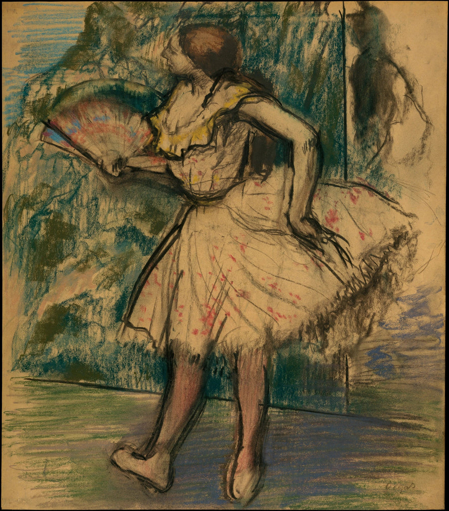 Danserinde med en vifte - Edgar Degas
