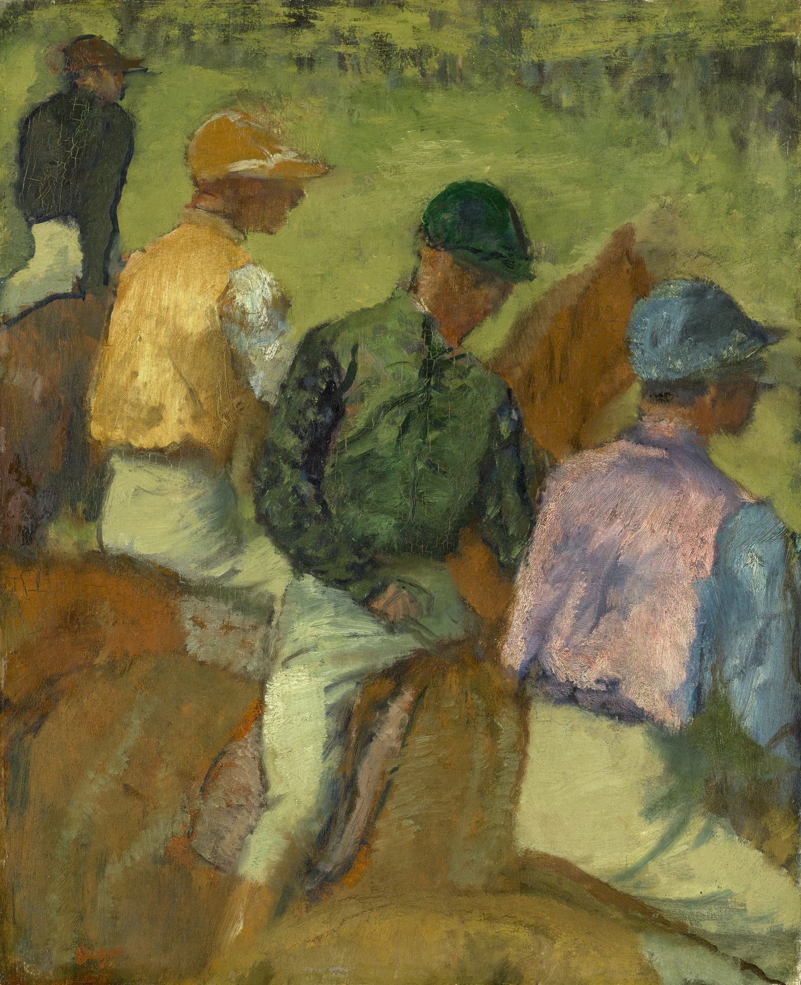 Quatre jockeys par Edgar Degas – reproduction peinture à l’huile sur toile