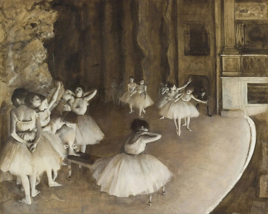 Gentagelse af en ballet på scenen - Edgar Degas