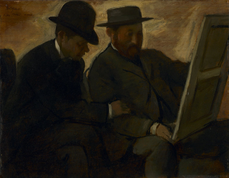 Paul Lafond og Alphonse Cherfils undersøger et maleri - Edgar Degas