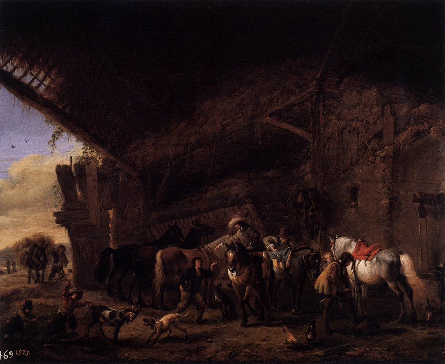 Départ de l'auberge - Philips Wouwerman