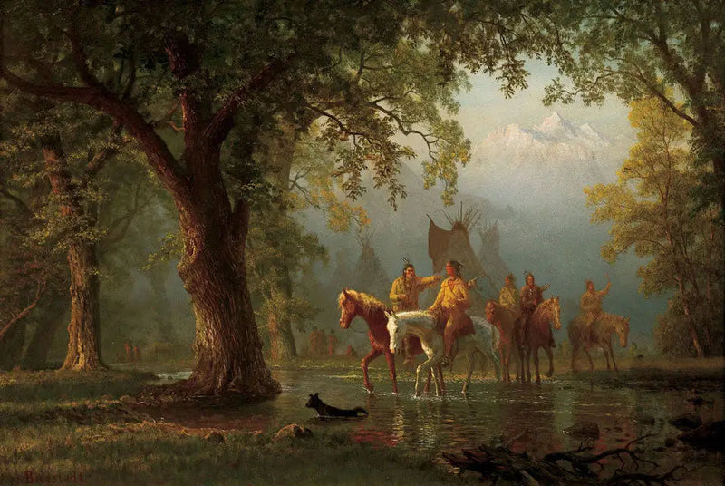 Afgang af en indisk krigsgruppe - Albert Bierstadt