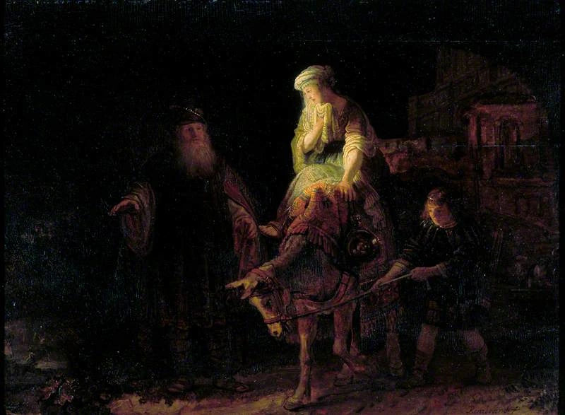 Kvindens afrejse sunamite - Rembrandt