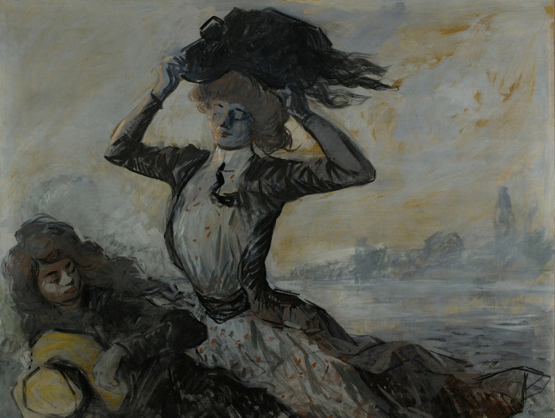 Afrejse, vindstød - Jean-Louis Forain