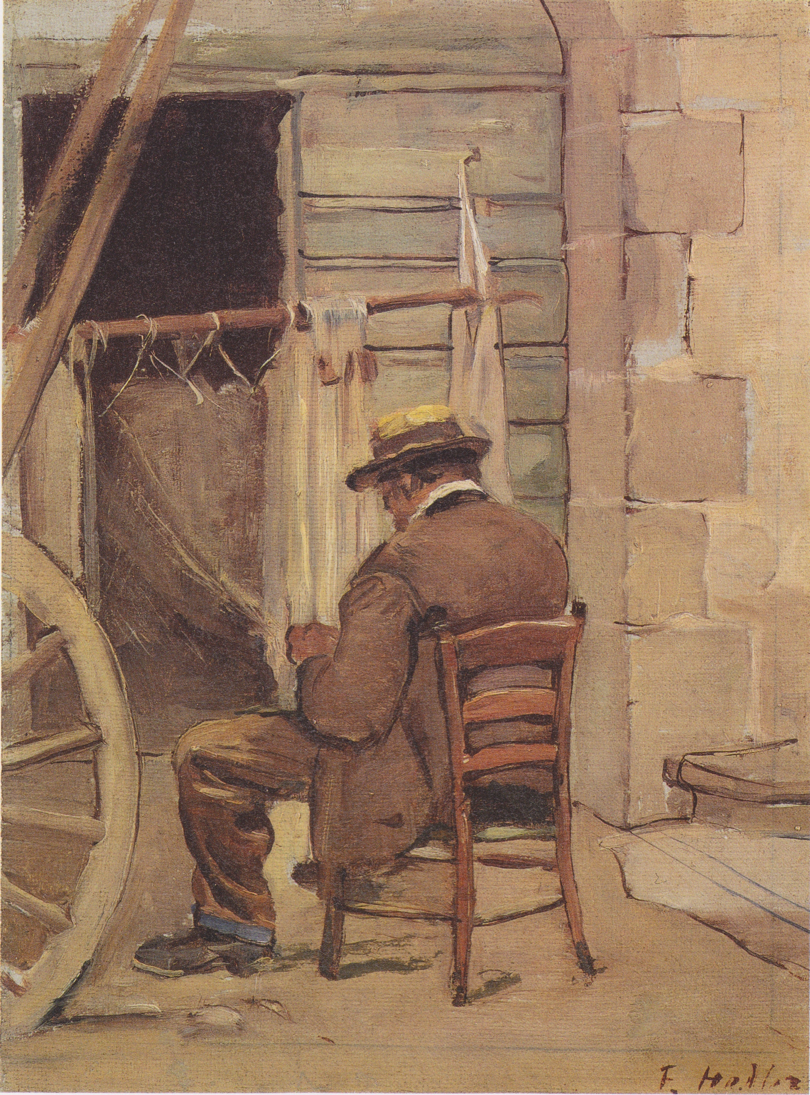 Der Netzflicker - Ferdinand Hodler image 1 copie peinte à la main à l’huile
