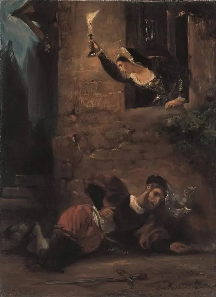 Der sterbende Valentin - Eugène Delacroix image 2 tableau peint à l’huile sur toile