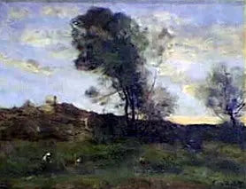 Sidste solstråler - Jean-Baptiste Camille Corot