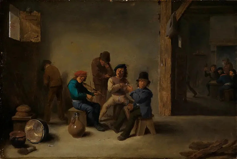 En landmand, der drikker og ryger i en kro - David Teniers den Yngre