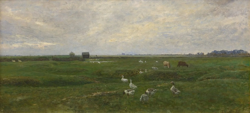 Gæs ved en sø. Torden rumler. Dragär, Amager - Viggo Johansen