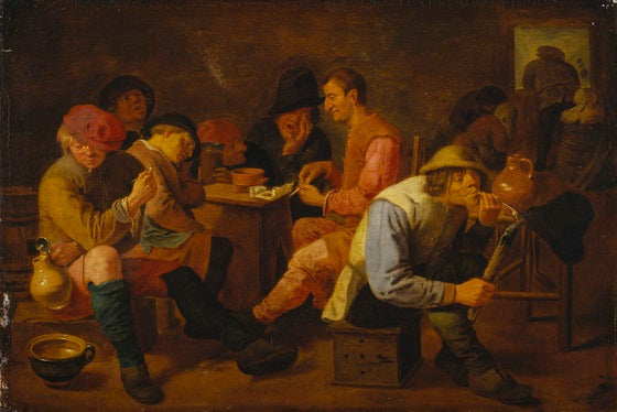Des paysans dans une auberge - Adriaen Brouwer image 1 copie de tableau peinte à la main