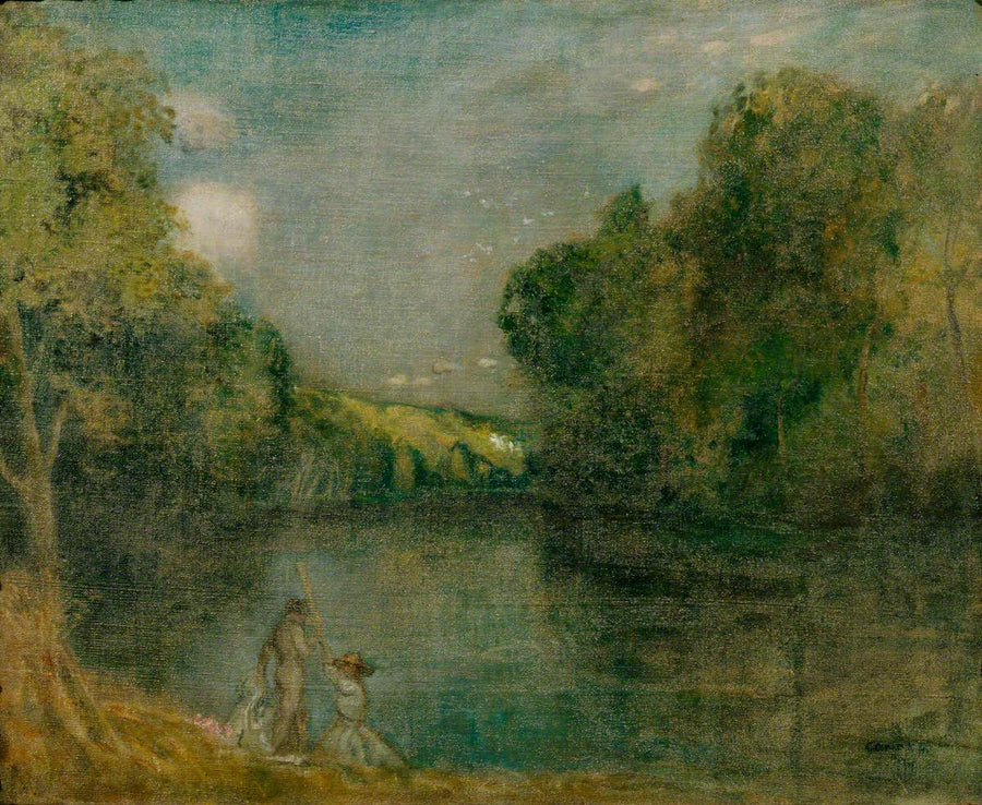 Personer ved bredden af en sø - Charles Conder