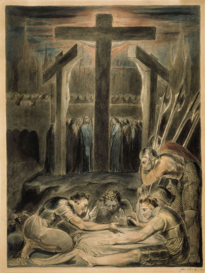 Soldater trækker lod om Kristi tøj - William Blake
