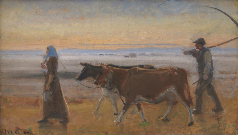 Køer bliver drevet over heden - Michael Peter Ancher