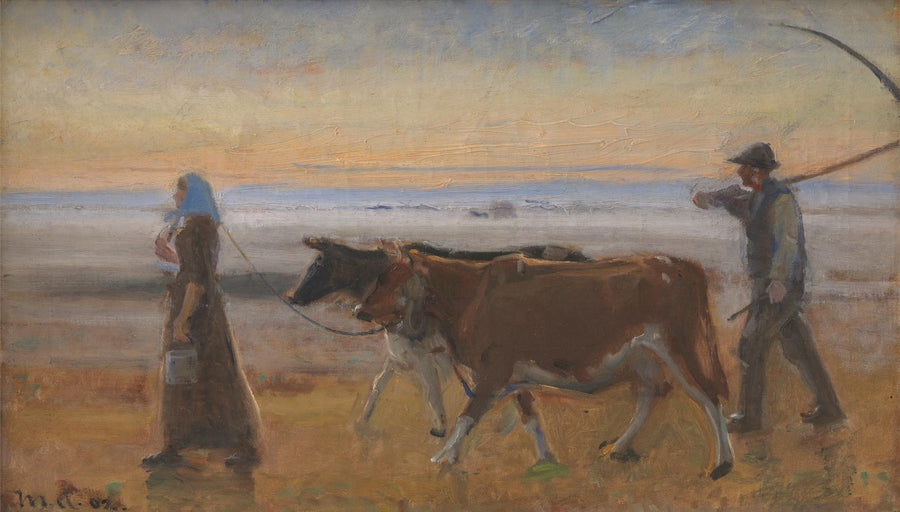 Køer bliver drevet over heden - Michael Peter Ancher