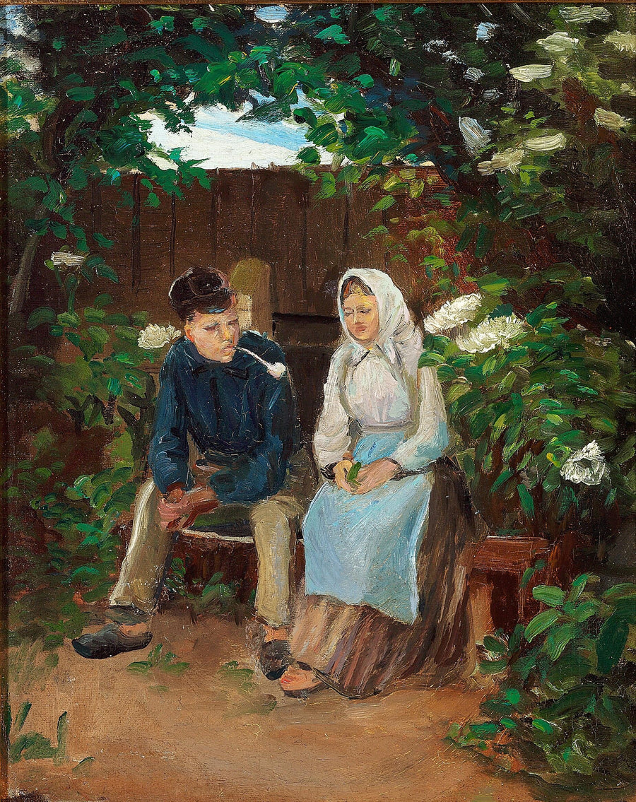To elskende på en bænk. - Michael Peter Ancher