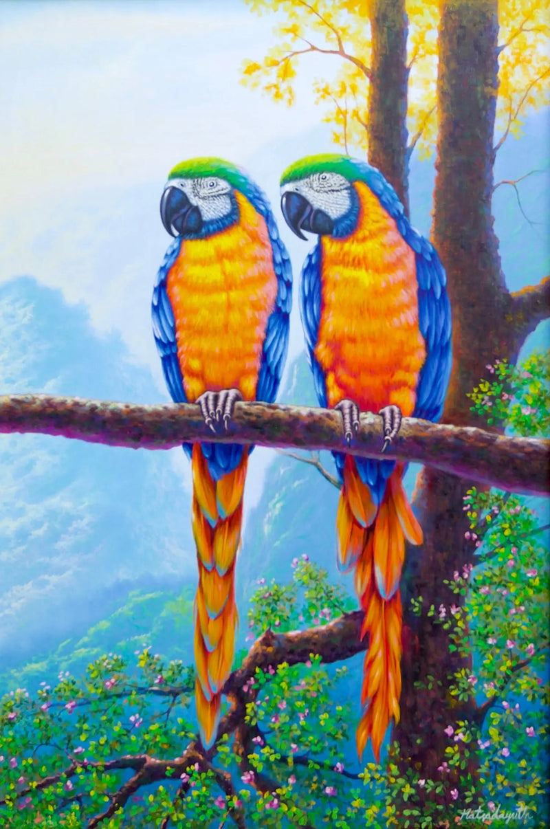 To arter på en gren | 60 x 90 cm