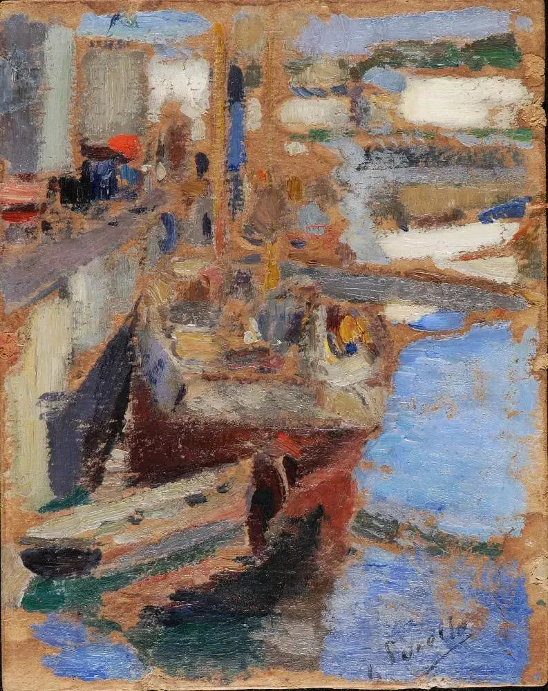 To både ved kajen - Joaquín Sorolla