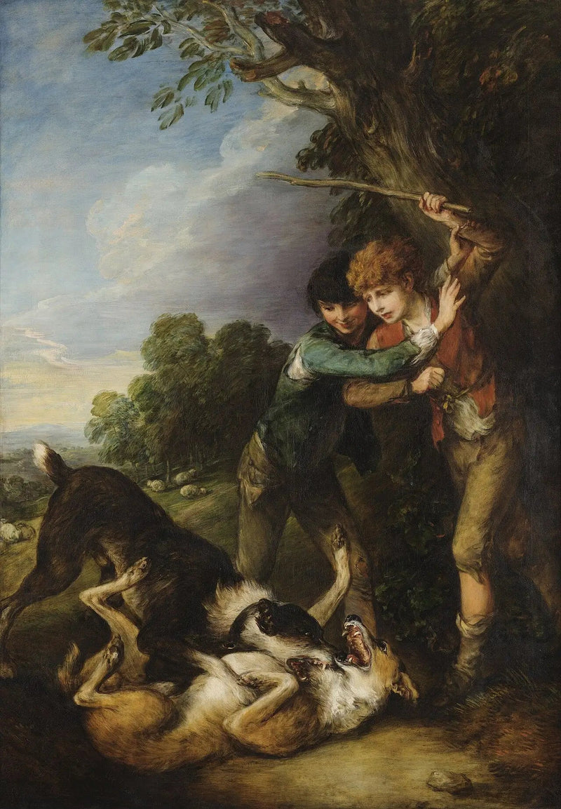 To hyrder kæmper med hunde - Thomas Gainsborough